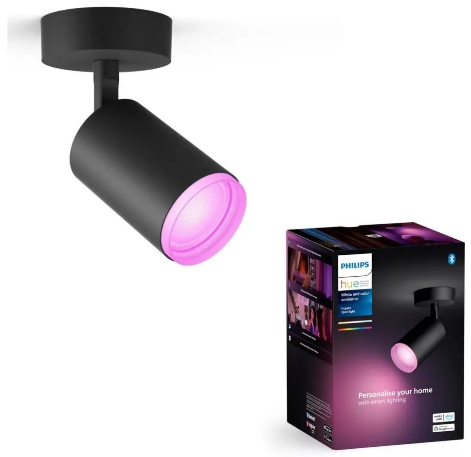 Philips Hue FUGATO LED RGBW spot 1xGU10/4,2W/230V negru dimabil