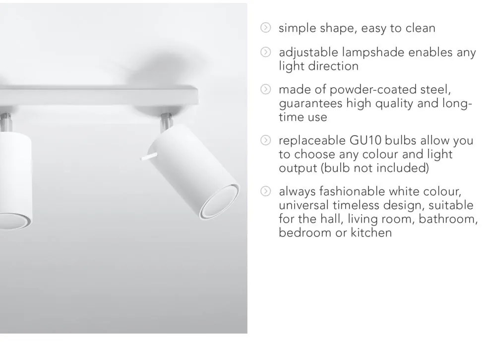 Plafonieră Sollux Etna, alb