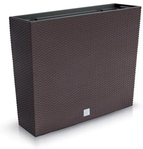 Jardiniera decorativa, imitatie ratan, maro, 58x18x49.8 cm, Rato Case