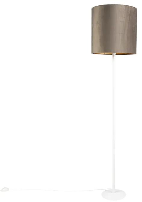 Lampă de alimentare albă cu nuanță taupe și interior auriu de 40 cm - Simplo