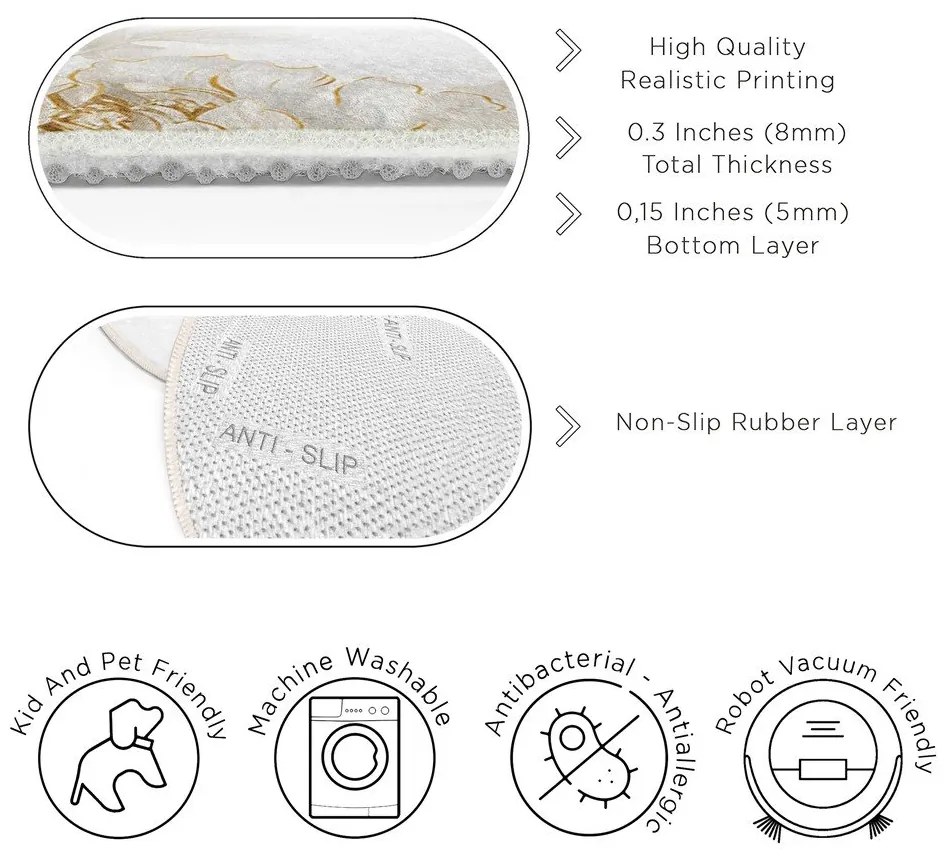 Covor gri deschis/bej lavabil rotund ø 150 cm Soft and Gentle – Mila Home