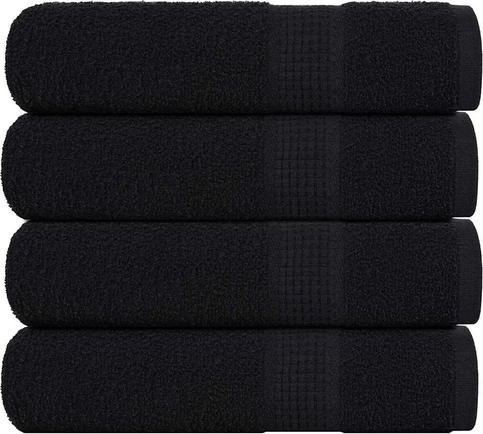 vidaXL Prosoape de duș, FROGN, 4 buc., negru, 70x140 cm, 360 g/m²