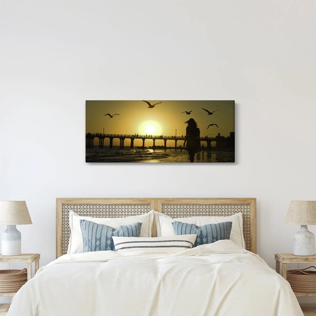 Tablou - Plimbare pe plajă (120x50 cm)