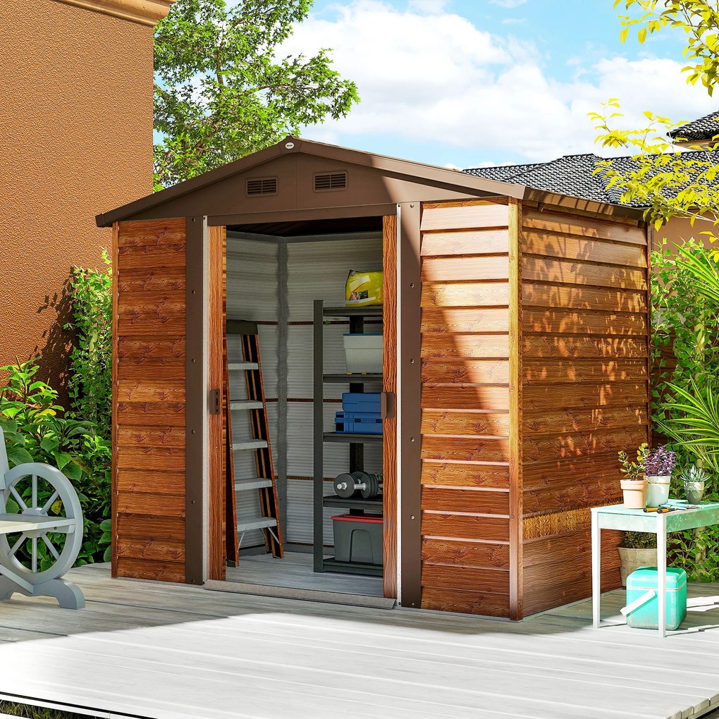 Outsunny Magazie Grădină Magazie Pentru Unelte Grădină Cu Uși Glisante 235.7x152x208.7cm | Aosom Romania