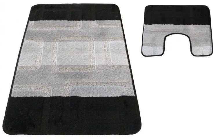 Set două covorașe negre pentru baie 50 cm x 80 cm + 40 cm x 50 cm