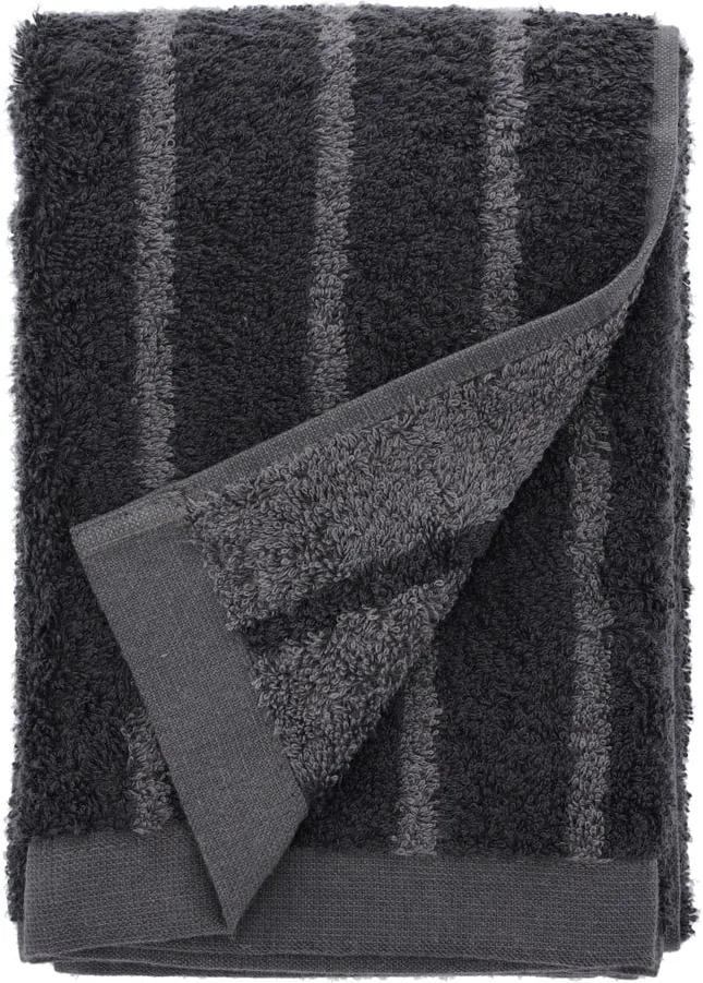 Prosop din bumbac froté Södahl Stripes, 100 x 50 cm, gri