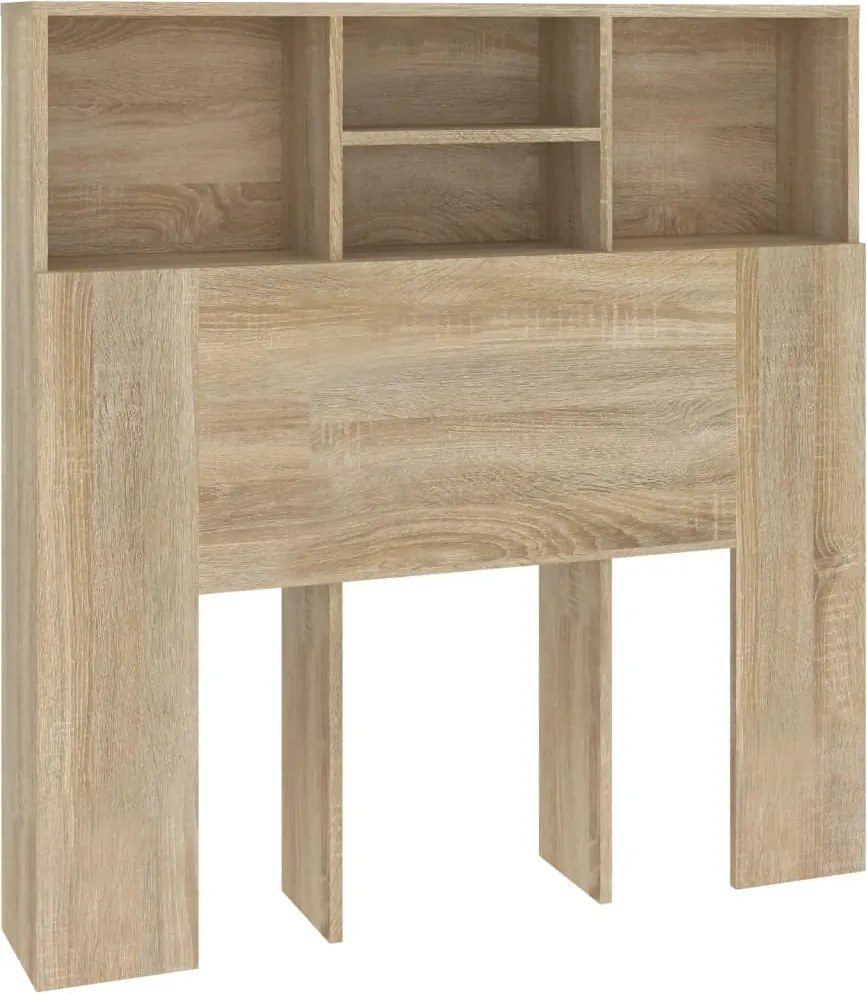 vidaXL Tăblie de pat cu dulap, stejar sonoma, 100x19x103,5 cm