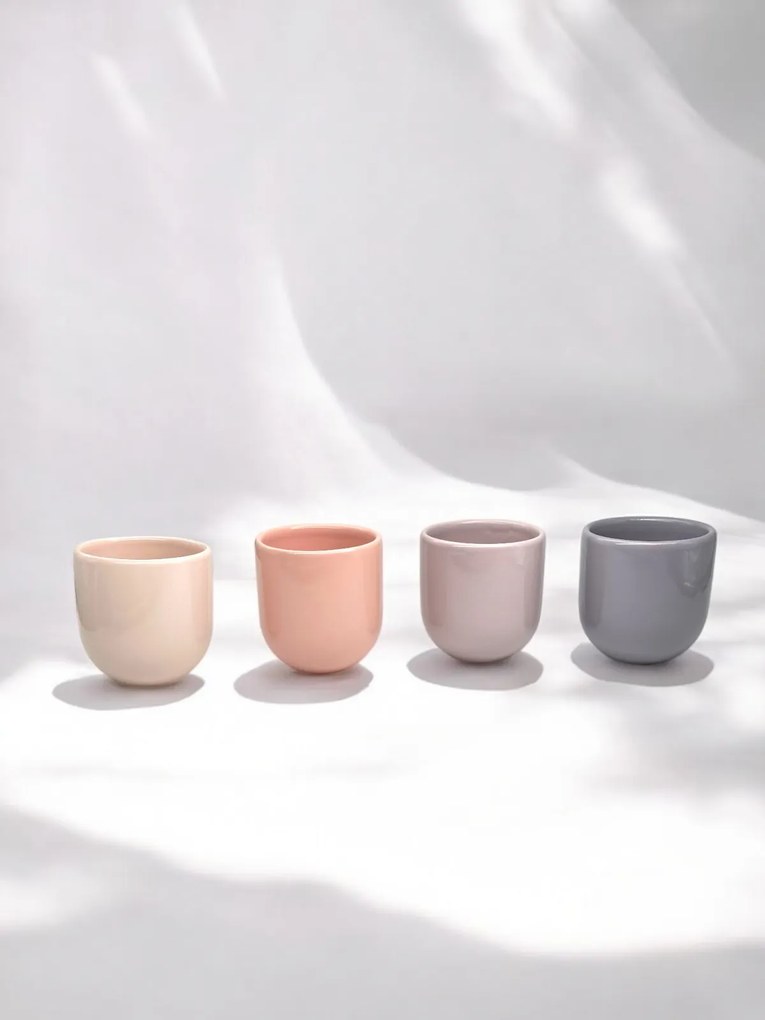 SET 4 PAHARE CAFEA CERAMICA NOVUM SPRINGTIME PASTEL 250ML