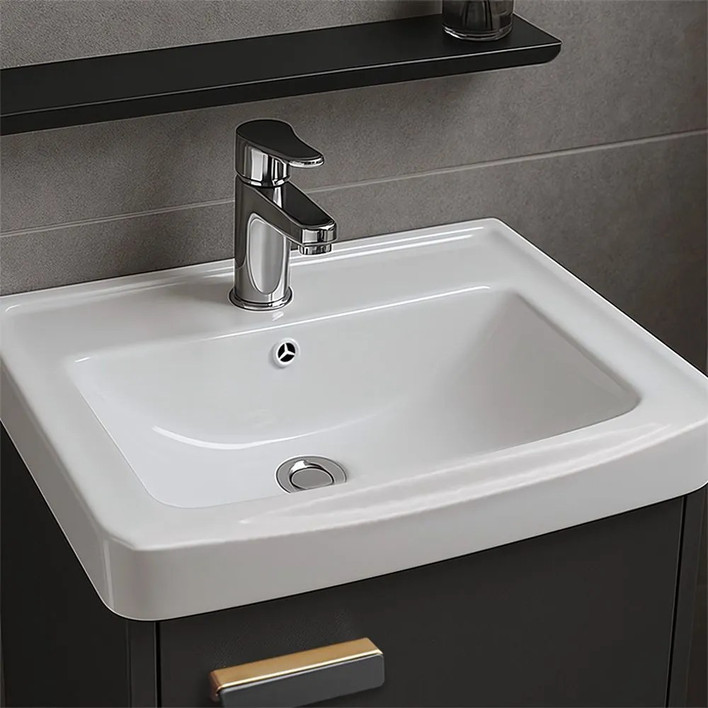 Set mobilier de baie cu lavoar Molly 40cm Grey