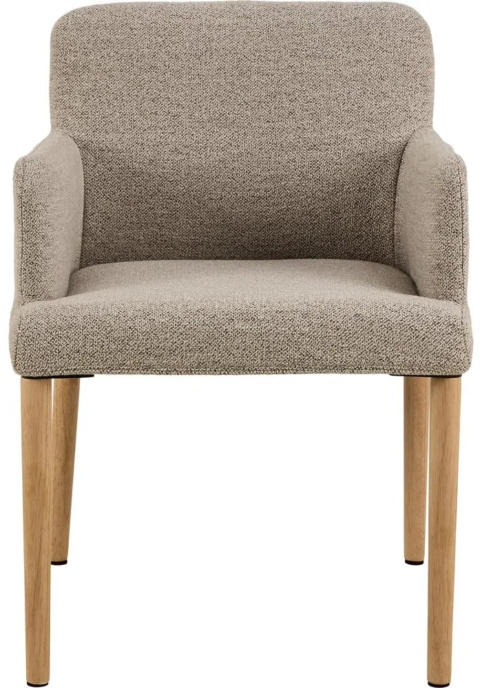 Scaun de sufragerie bej cu cotiere tapițat Zoe – Actona