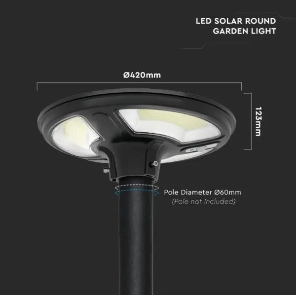 Lampadar LED stradal solar cu senzor LED/7,5W/3,2V 6500K IP65 + telecomandă
