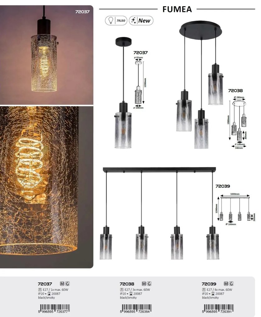 Lustra suspendata stil decorativ Fumea 3L
