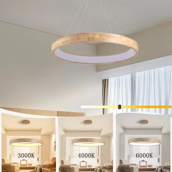 Brilagi - Lustră suspendată pe cablu FALCON WOOD LED/60W/230V 3000/4000/6000K 80 cm din lemn