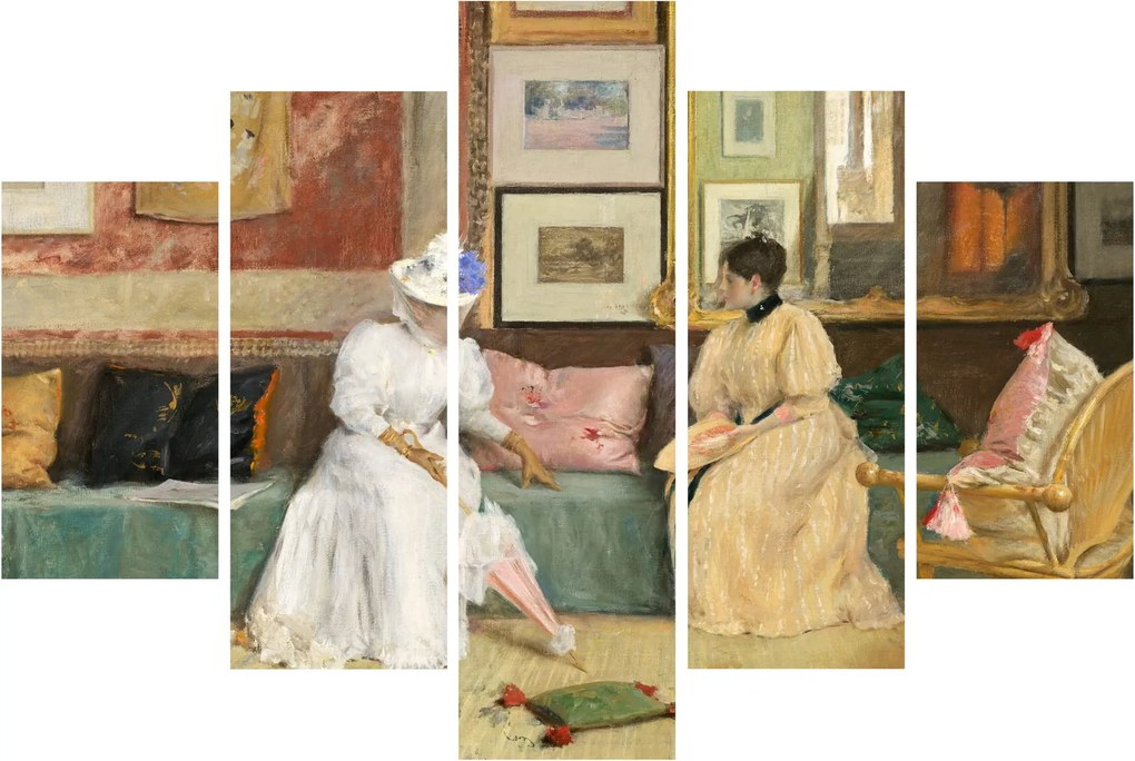 Tablou - William Merritt Chase, A Friendly Call, reproducere (150x105 cm)