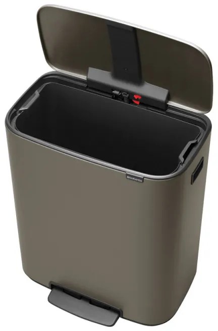 Coș Brabantia Bo Pedal 1003184, 60 L, închidere ușoară, bază antiderapantă, gri