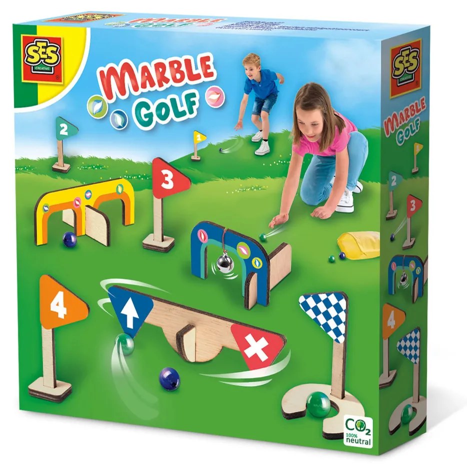 Joc de petrecere - Golf cu bile si teren de minigolf din lemn