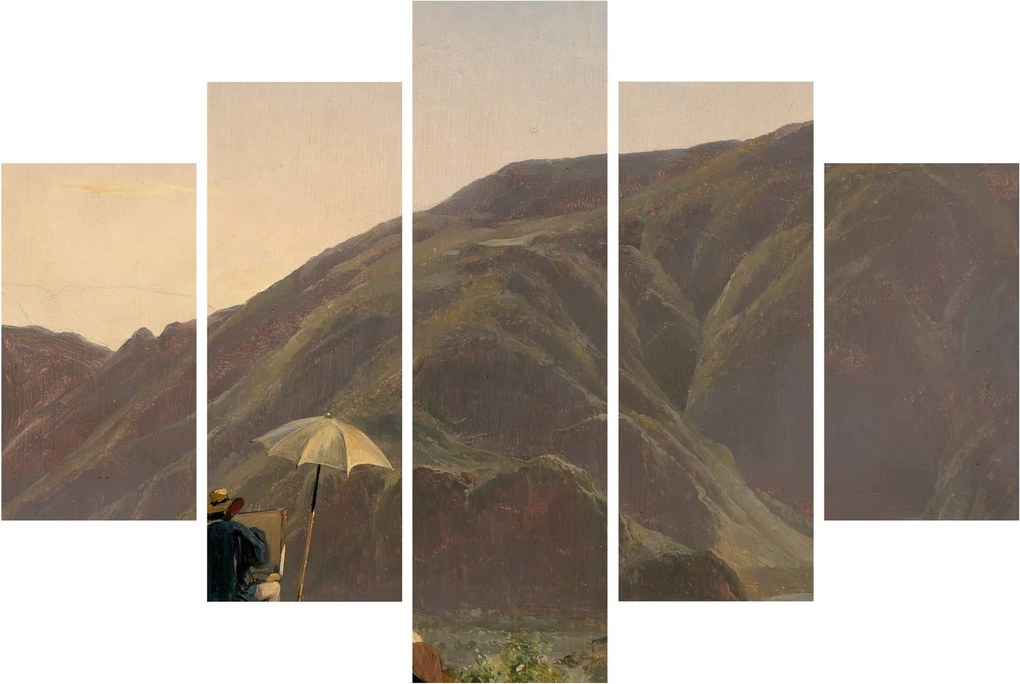Tablou - Jules Coignet, View of Bozen with a Painter, reproducere (150x105 cm)