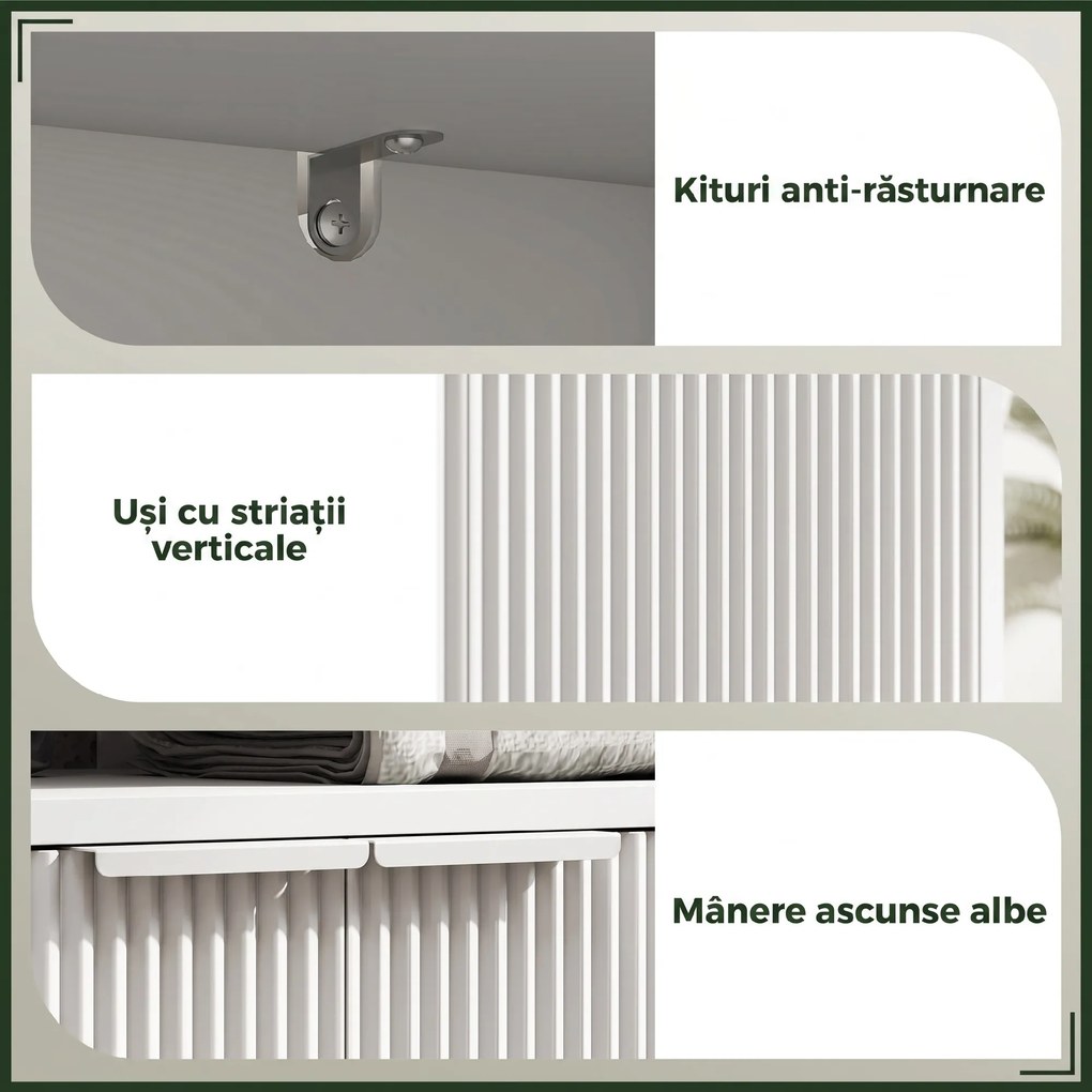 HOMCOM Dulap de Baie Sub Chiuvetă cu Raft Interior Ajustabil Alb | Aosom Romania