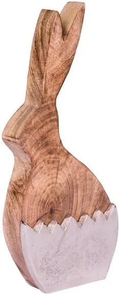 Decorațiune mare din lemn Ego Dekor, 10 x 24,5 cm, iepure - ou