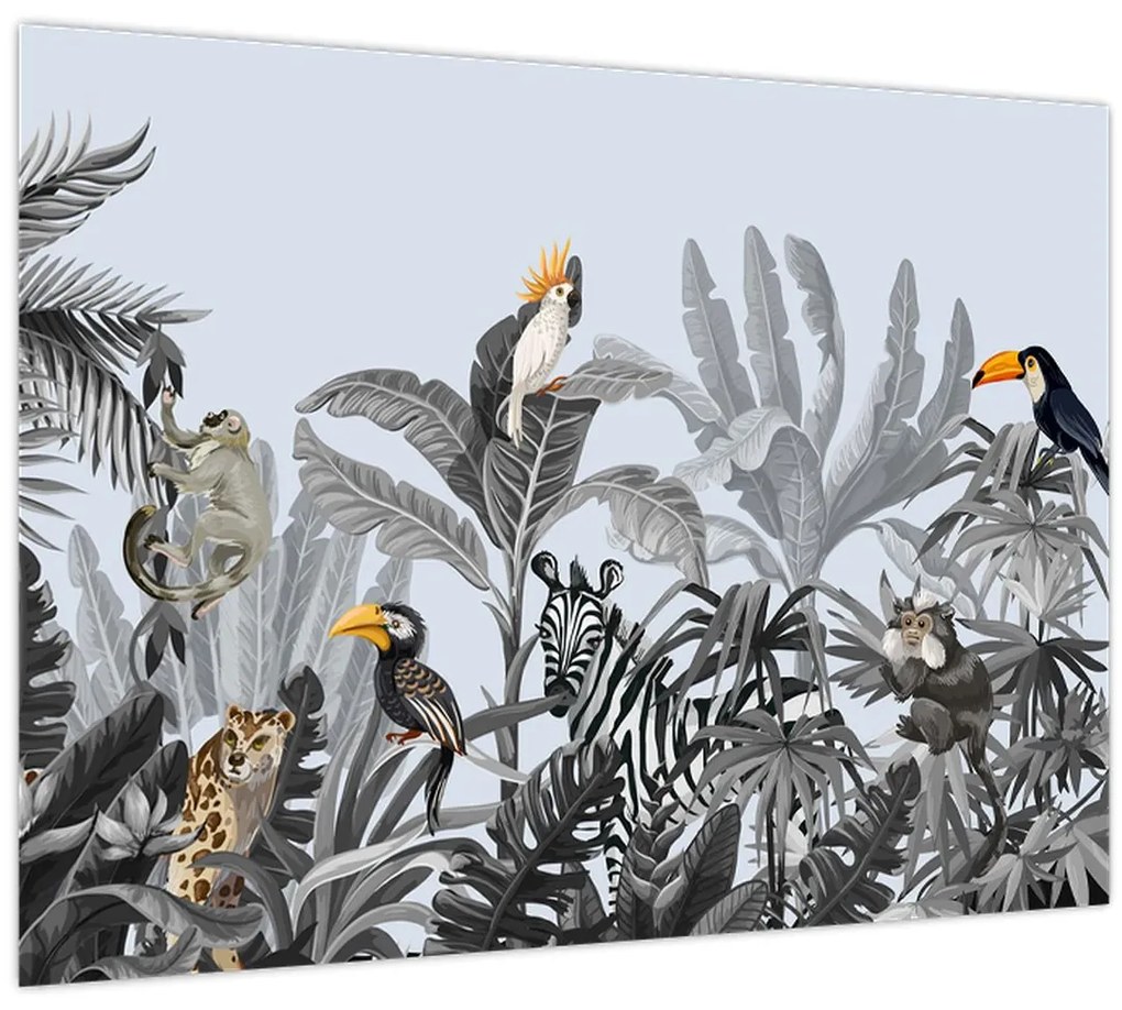 Tablou - Jungla ilustrată (70x50 cm)