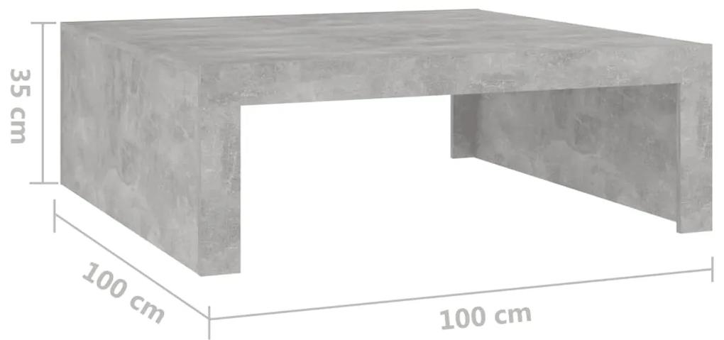 Masuta de cafea, gri beton, 100x100x35 cm, PAL 1, Gri beton
