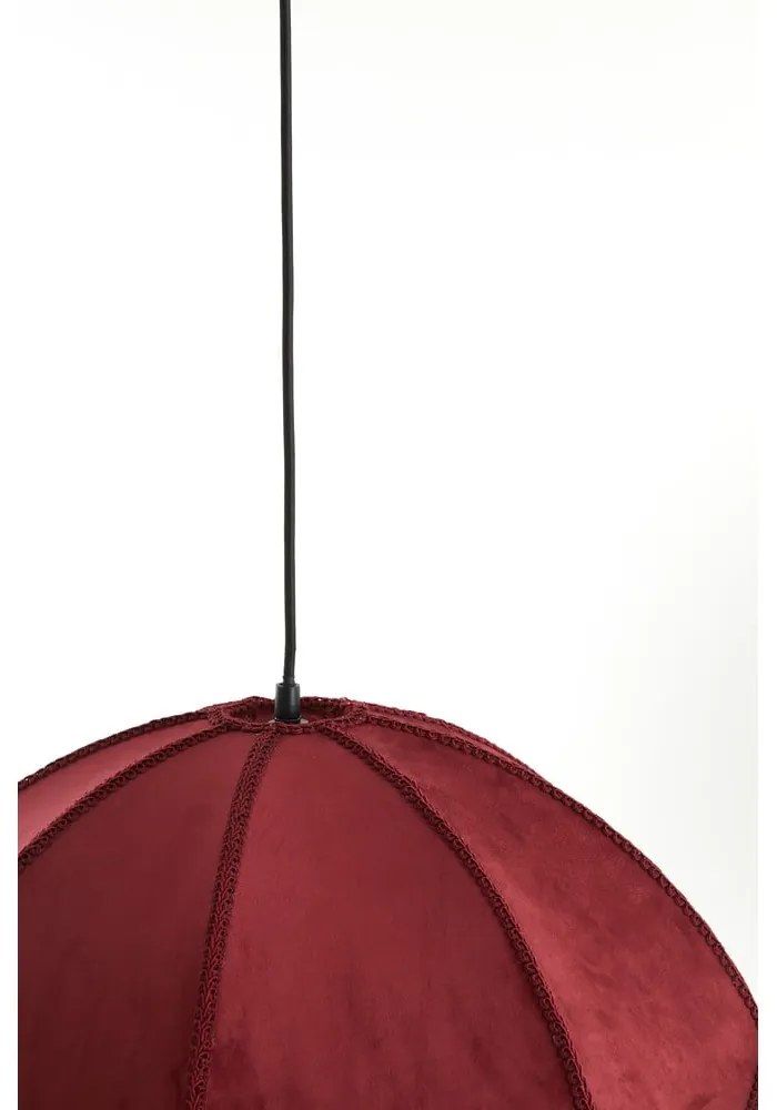 Lustră burgundy cu abajur textil ø 60 cm Malacia – Light &amp; Living