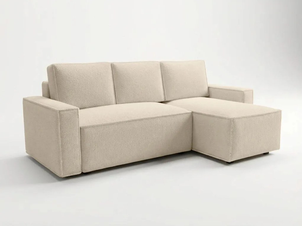 Set de canapea extensibila reversibila in forma de L SMART BOUCLE 232x143 cm, crem, clasa a II-a.