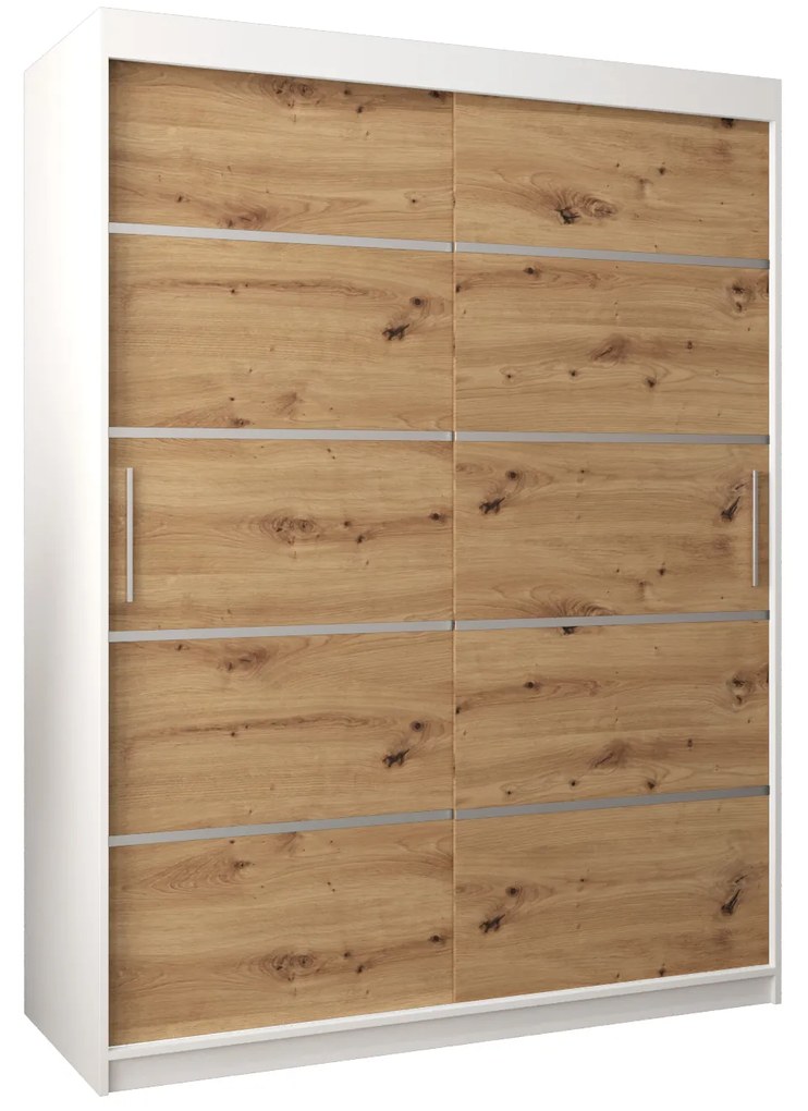 Dulap de haine 150 cm Verika 1 150 (alb + stejar artisan). 1063701