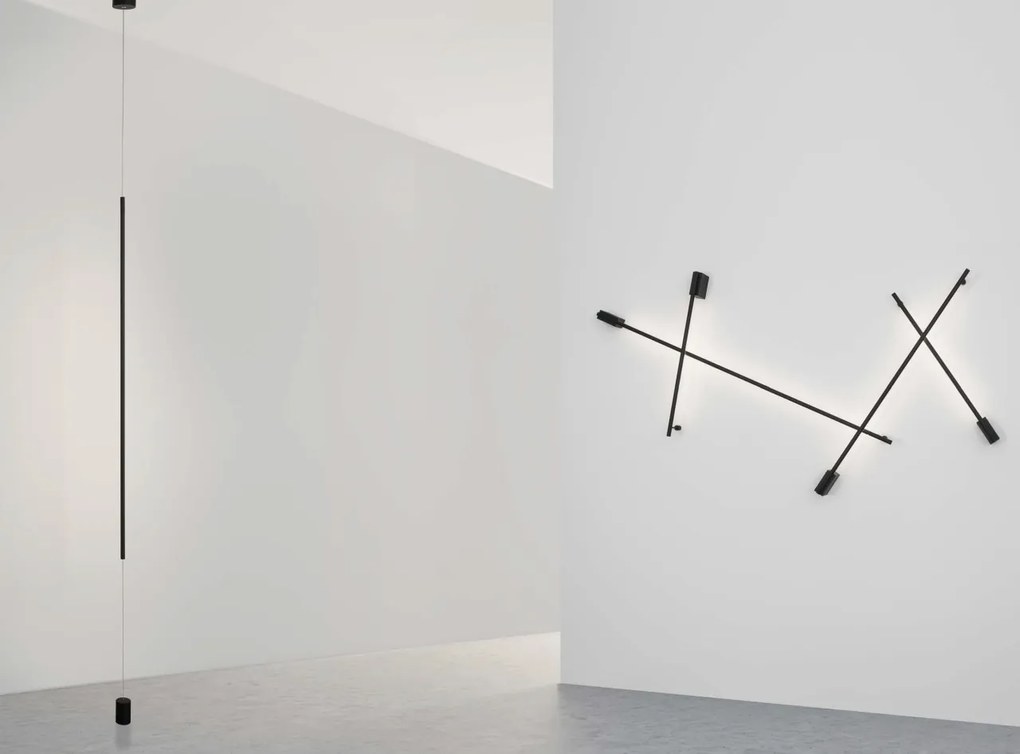 Aplica de perete LED design liniar GROPIUS negru, L-90cm, H-9cm