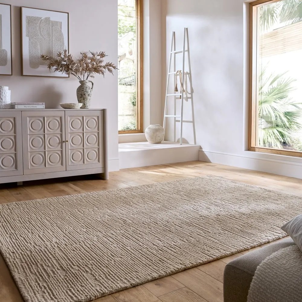 Covor bej țesut manual din lână 200x290 cm Harris Boucle – Flair Rugs