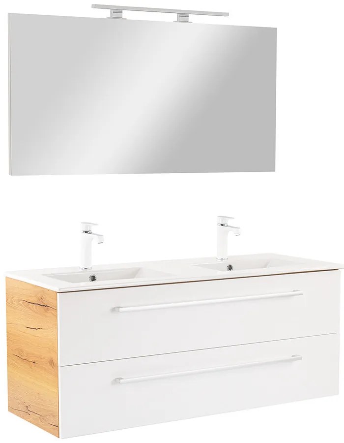 Mobilier complet de baie Vario Clam 120 stejar-alb