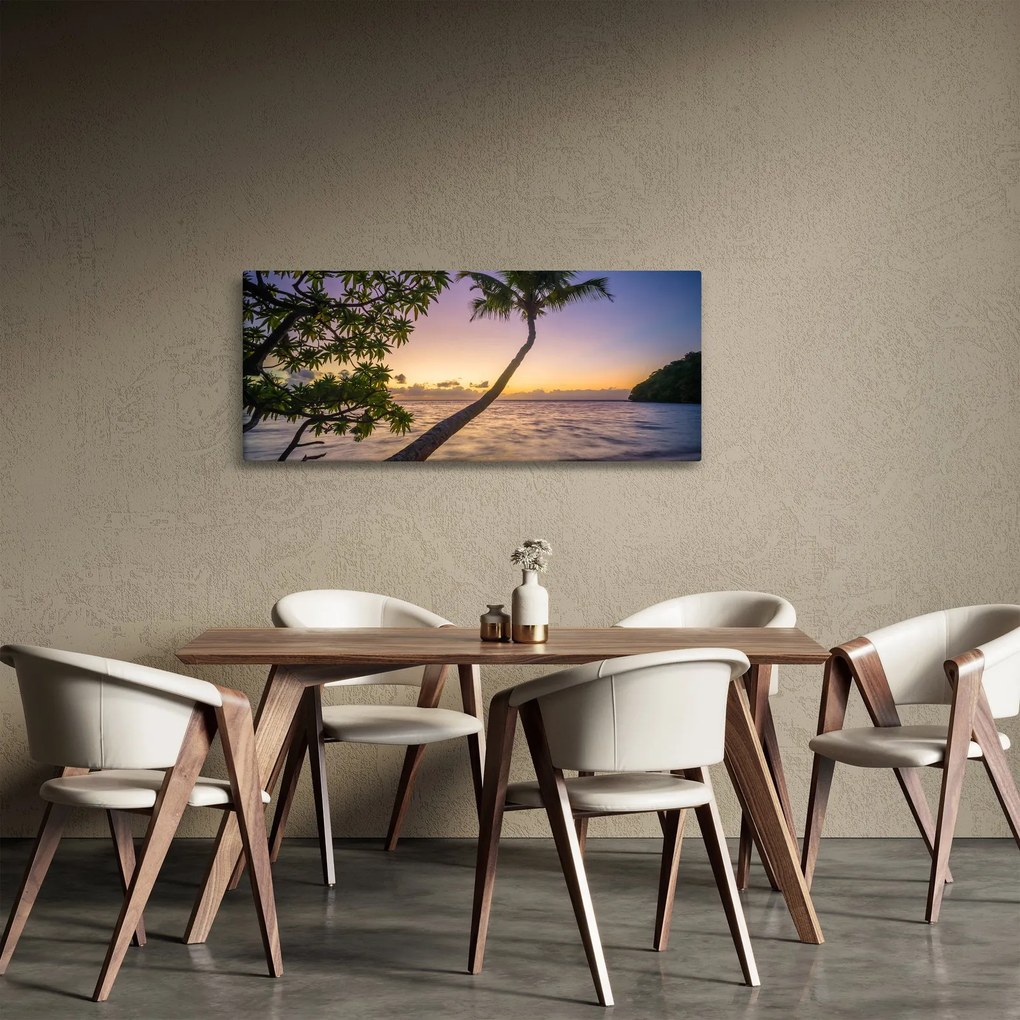Tablou cu palmier pe plajă (120x50 cm)