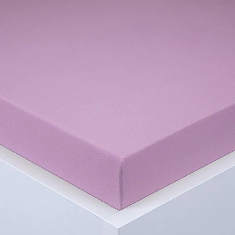 decoDoma Cearşaf cu elastic jersey EXCLUSIVE violet 90 x 200 cm