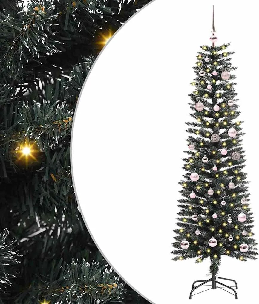 vidaXL Brad de Crăciun artificial Verde 150 cm PVC și Plastic și Oțel