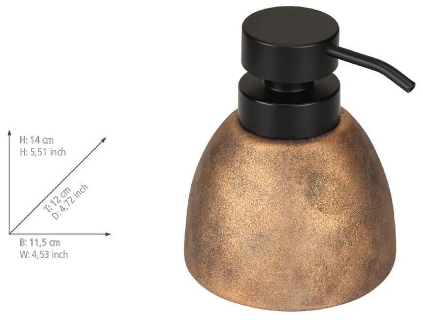 Dozator de săpun lichid bronz din ceramică 300 ml Tremea – Wenko