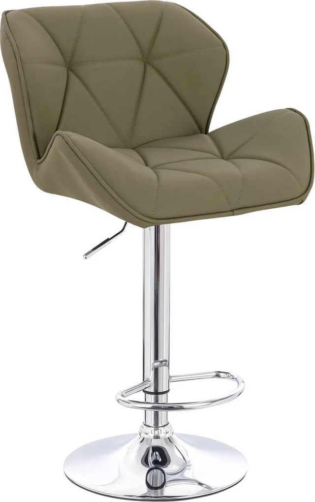 HR111W Scaun Khaki Piele Ecologica Premium Soft cu Bază Cromata