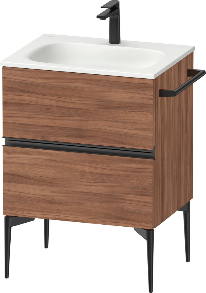 Duravit Sivida dulap 61x47.7x59.2 cm sub chiuveta pe perete negru-nucă SV46500BD790000