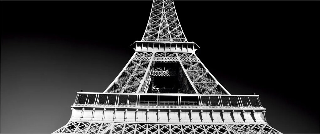 Tablou - Turnul Eiffel, alb-negru (120x50 cm)