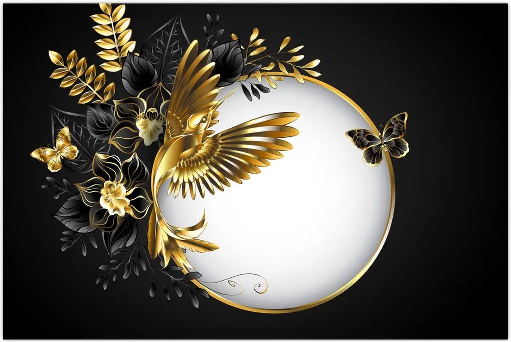 Tablou - Bile cu motive aurii (90x60 cm)