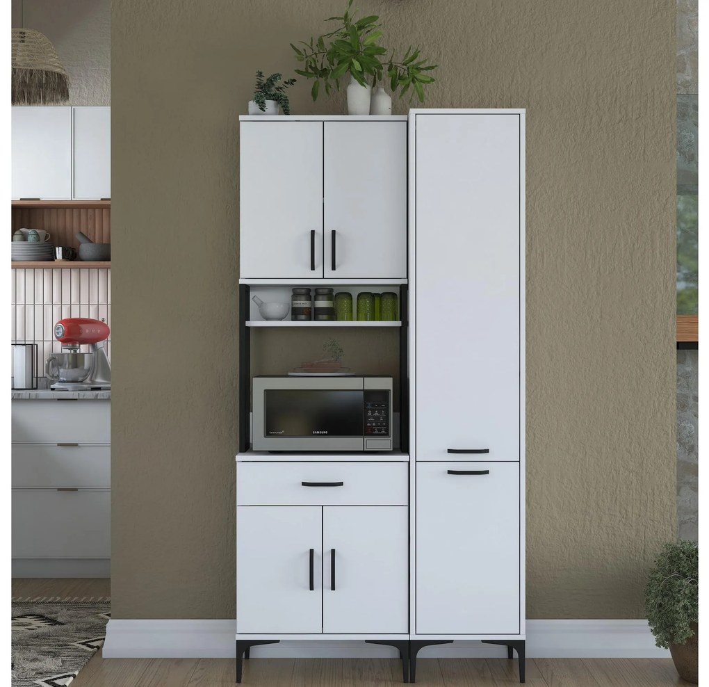 Set dulapuri bucătărie Jenaretta 21 (alb + negru). 1107093