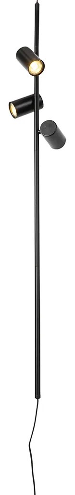 Lampă suspendată neagră cu comutator de picior cu 3 lumini - Jeana Luxe