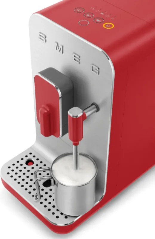 Espressor automat SMEG Collezione BCC02RDMEU, 1350 W, 19 bar, 1,4 l, 8 functii, Rasnita incorporata, Cafea boabe, Spumare lapte, Rosu
