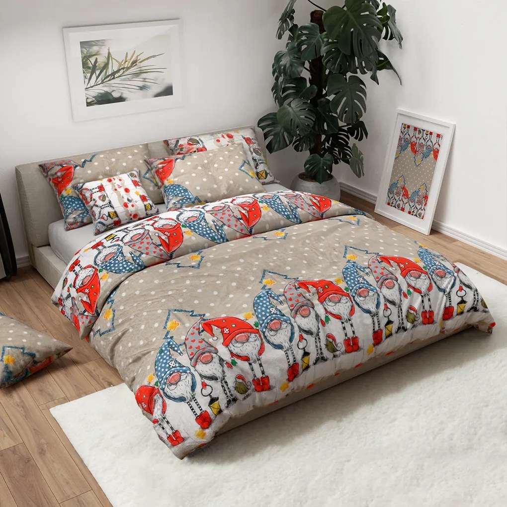 Lenjerie cocolino GNOME bej Dimensiune lenjerie de pat: 70 x 90 cm | 140 x 200 cm
