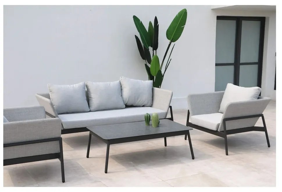 Set mobilier de grădină negru/gri pentru 4 persoane Tyssedal - Bonami Selection