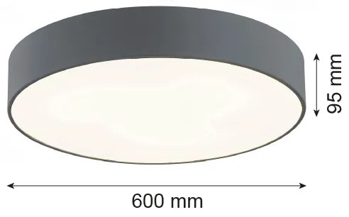 Argon 2083 - Plafonieră DARLING 5xE27/15W/230V, Ø 60 cm, gri