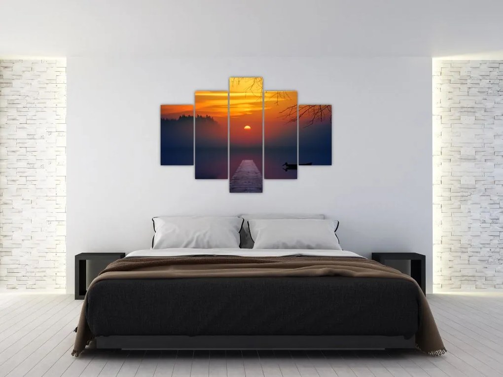 Tablou cu podul în apus de soare (150x105 cm)