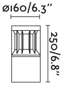 Mini Stalp LED iluminat exterior simetric 360º wide IP65 SCREEN 25cm 3000K DALI