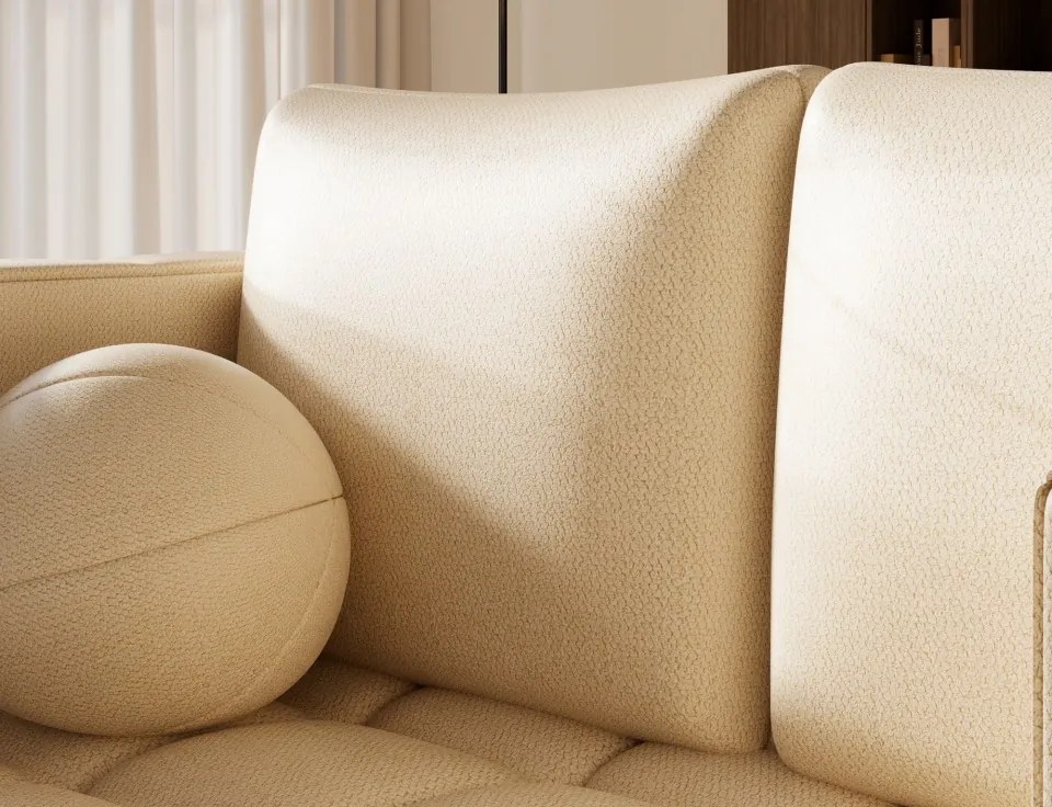 Canapea Kastol , light beige plush extensibil, 137x71x74 cm – Avexin 18