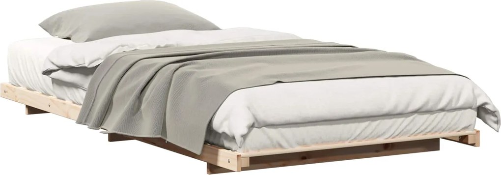 vidaXL Cadru de pat de podea Maro 100 x 200 cm Lemn masiv de pin