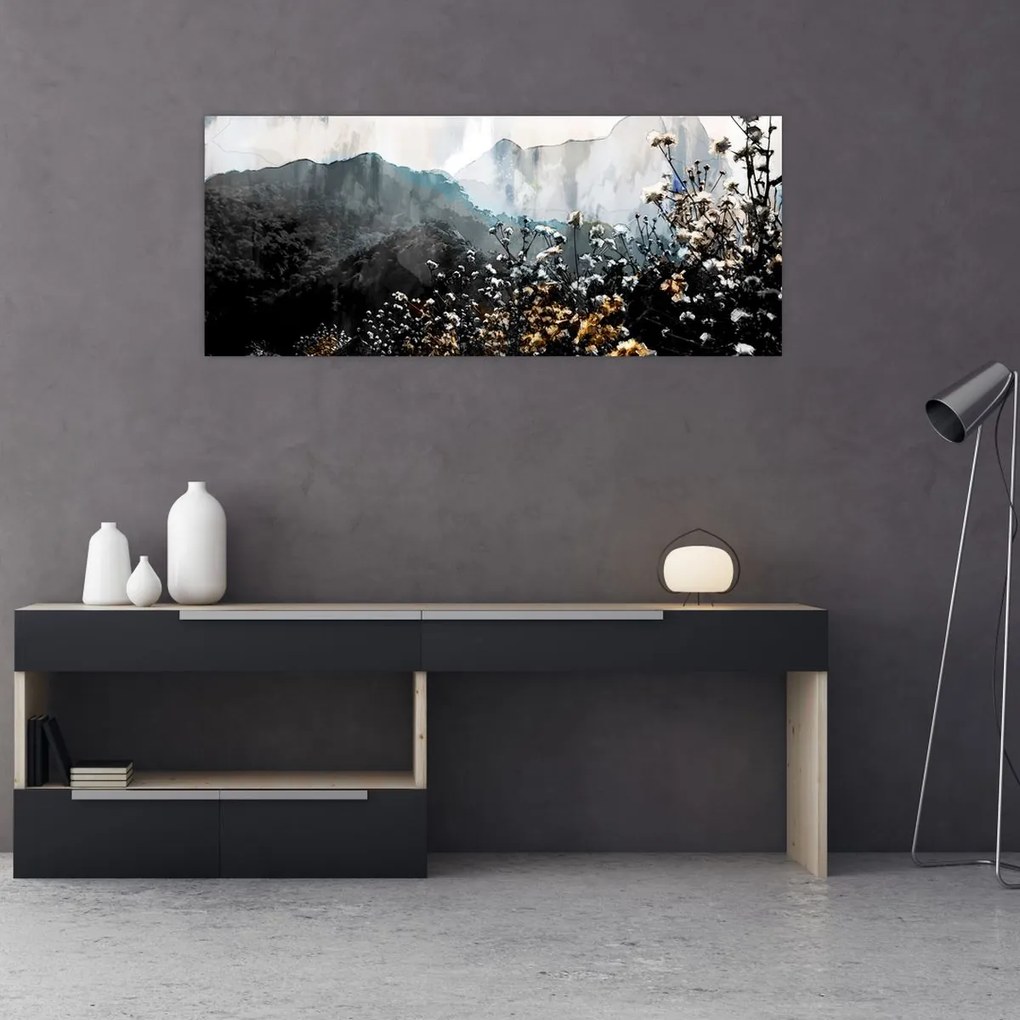 Tablou - Ilustrație de flori sălbatice (120x50 cm)